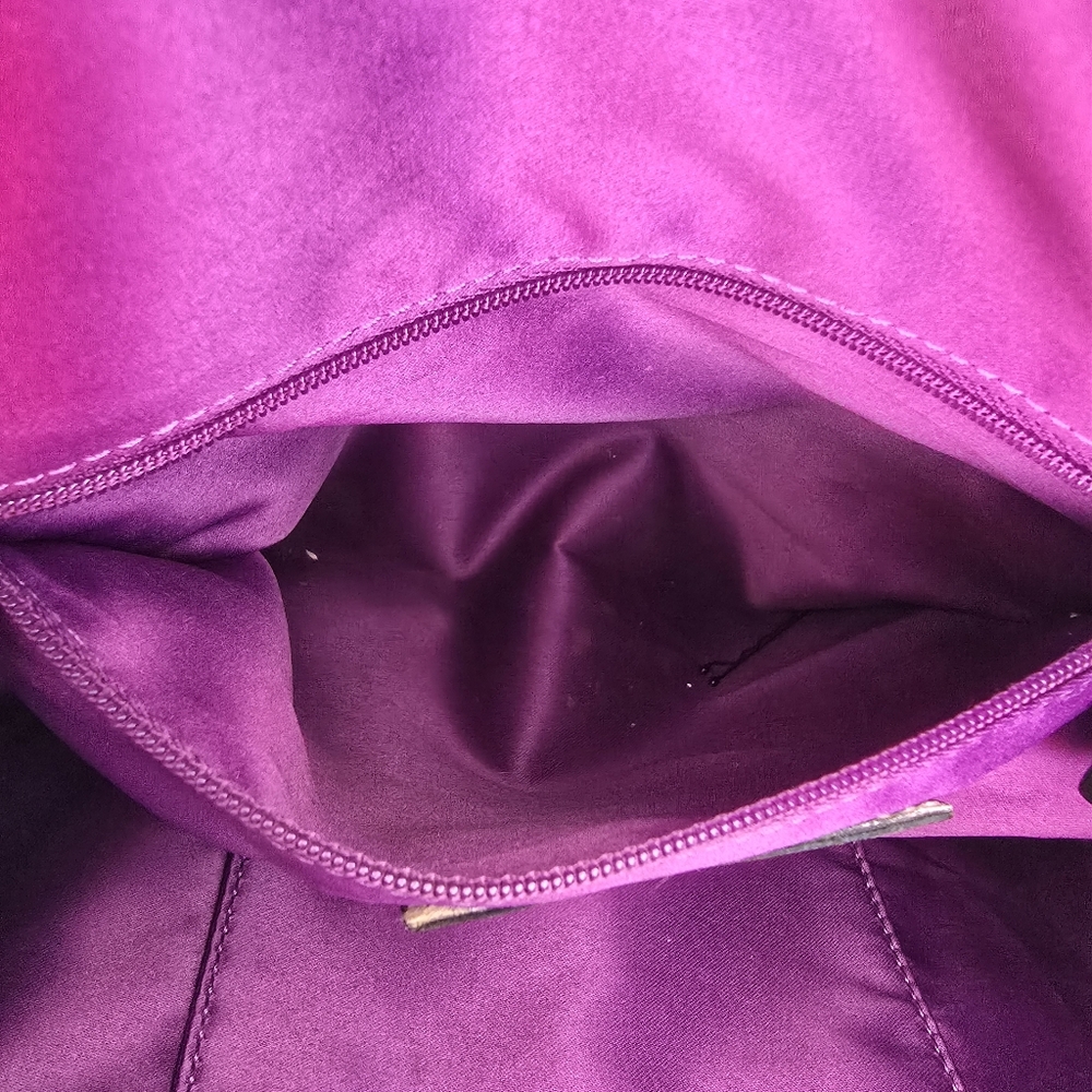 Coach Ashley Black Leather Satchel Shoulder Bag Great Condition Purple Lining - Picture 12 of 15